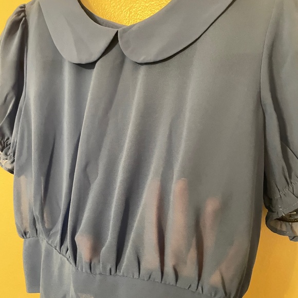 EUC Sheer Crop Dressy Top Size Small - Picture 5 of 7